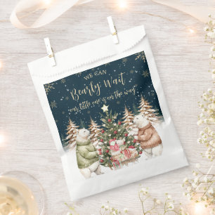 Winter Polar Bear Snowflake Baby Shower Favour Bag