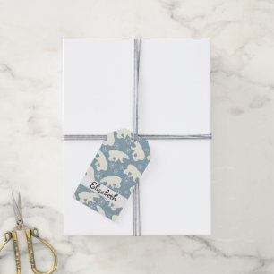 Winter Polar Bears seamless pattern + your ideas Gift Tags