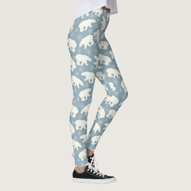 Winter Polar Bears seamless pattern + your ideas Leggings (Right)