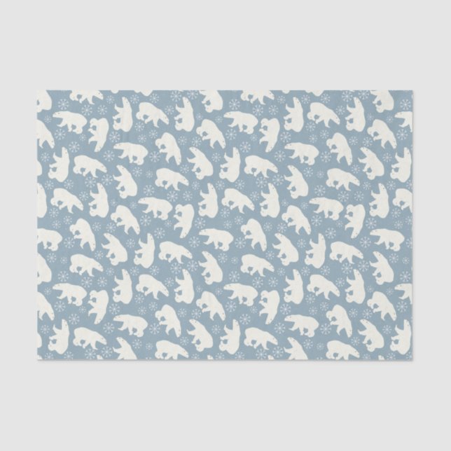 Winter Polar Bears seamless pattern + your ideas Tissue Paper (Front)