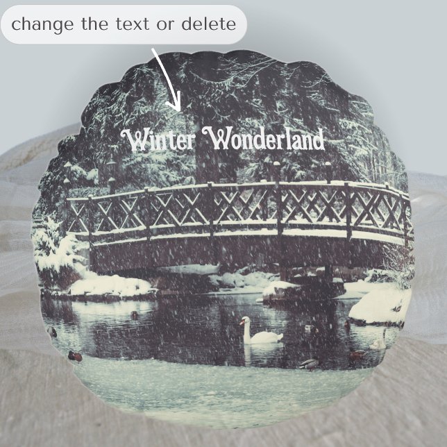 Winter pond round pillow (Creator Uploaded)