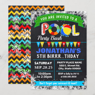 Winter Pool birthday party bash Invitation