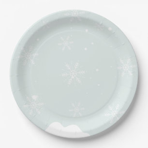 Winter Pool Birthday Party Paper Plate
