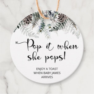 Winter Pop it when she pops baby shower Favour Ta Tags