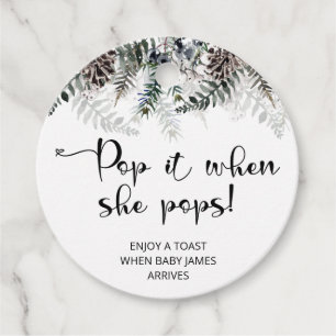 Winter Pop it when she pops baby shower  Favour Tags