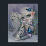 "Winter" Postcard<br><div class="desc">Winter - the winter fairy from my solo show "The Four Seasons" I held at Pop Gallery in 2015. This piece debuted and sold at the Four Seasons show. Each of my four seasons fairies represents a specific season, and yes - this is indeed winter! I've shown her with two...</div>