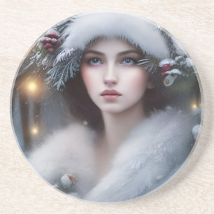 Winter Princess Holiday Coaster
