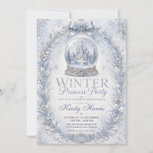 Winter Princess Party Castle Birthday Invitation