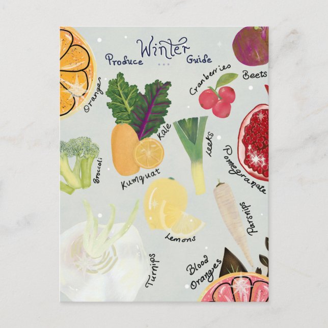Winter Produce Guide Postcard (Front)