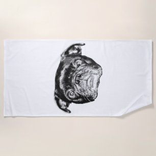 Winter Pug Swim Wrap Beach Towel