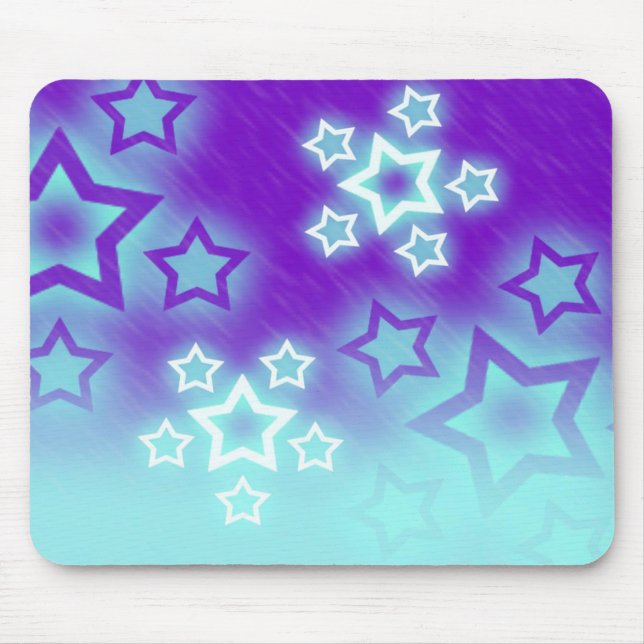 Winter Purple Stars Mouse Pad (Front)