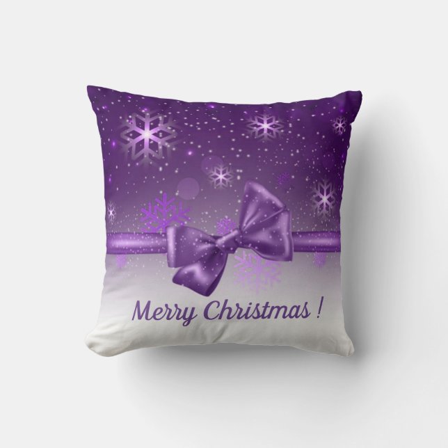 Winter Purple Throw Pillow (Front)