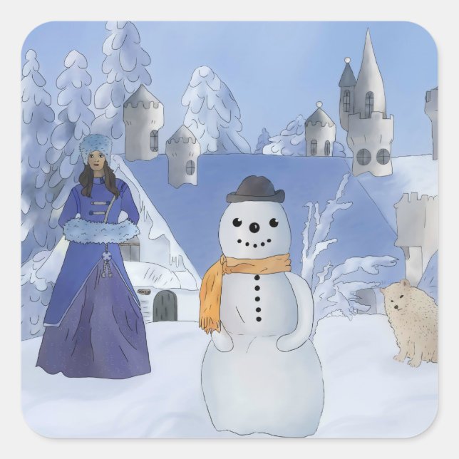 winter queen square sticker (Front)