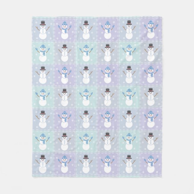 Winter Quilt Fleece Blanket (Front)