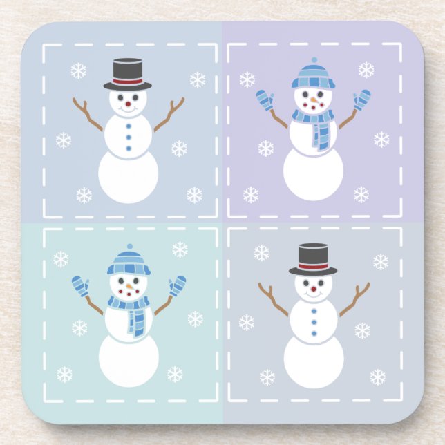 Winter Quilt Square Coaster (Front)