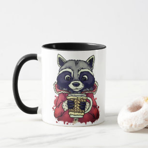 Winter raccoon mug