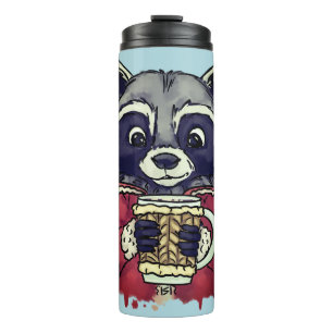 Winter raccoon thermal tumbler