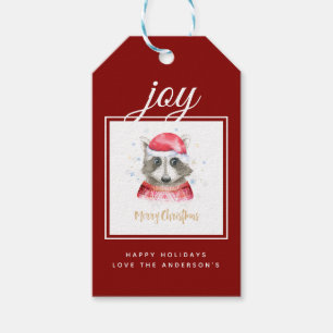 Winter RACOON Happy Holidays Christmas Gifts Gift Tags