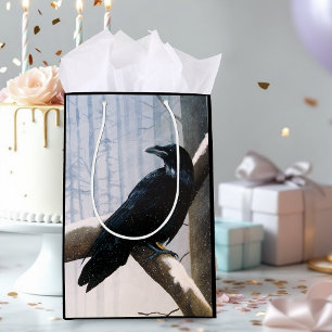 Winter Raven Forest Medium Gift Bag