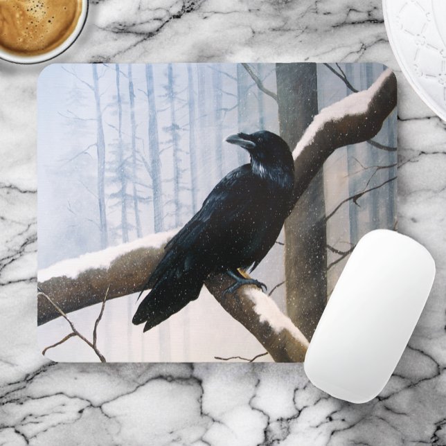Winter Raven Forest Mouse Pad (Creator Uploaded)