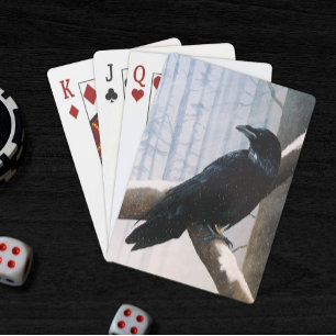 Winter Raven Forest Playing Cards