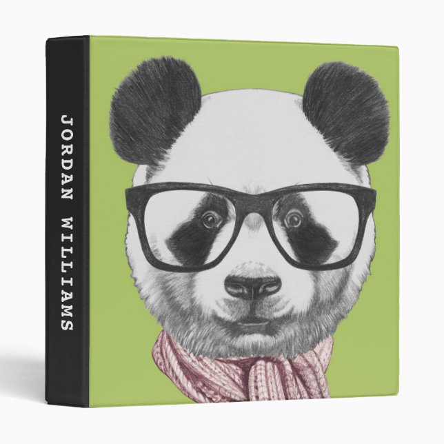 Winter Ready Panda Bear | Add Your Name Binder (Front/Spine)