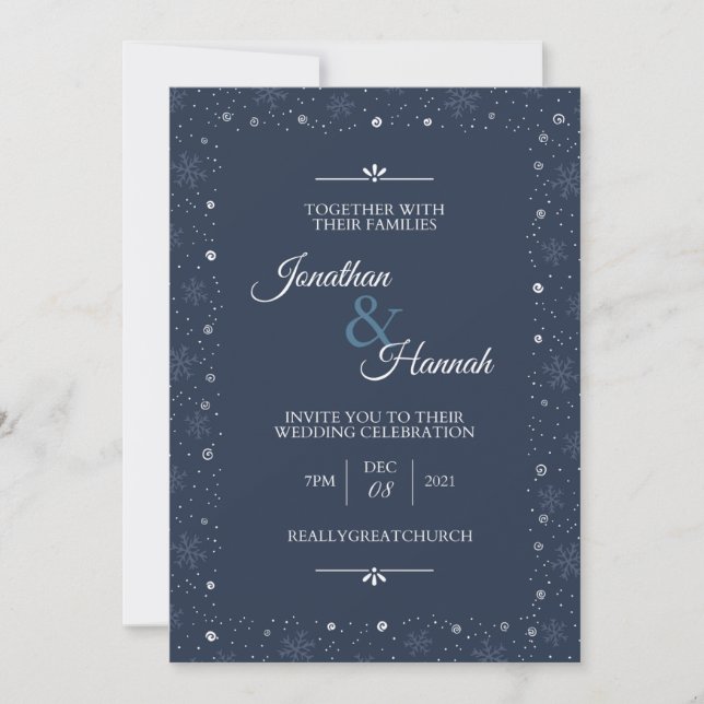 Winter Red Berries Christmas Wedding  Invitation (Front)