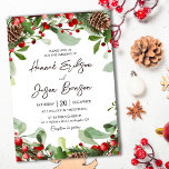 Winter Red Berries | Christmas Wedding Invitations<br><div class="desc">Elevate your winter wedding with our 'Winter Red Berries | Christmas Wedding Invitations.' These elegant invitations will set the tone for a magical celebration. Don't wait - order yours today and make your winter wedding unforgettable!</div>