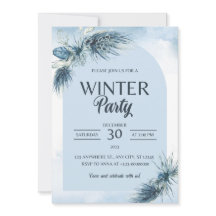 Winter Red Berries Christmas Wedding invitations.