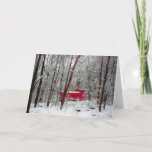 Winter red caboose, Christmas cards, trains Holiday Card<br><div class="desc">A red caboose in a heavy snow. Christmas cards,  Holiday cards.</div>