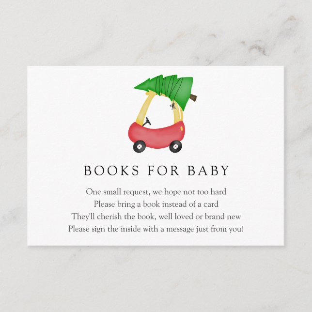 Winter Red Car Books for Baby insert card (Front)