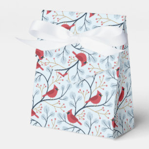 Winter Red Cardinal Bird Favor Box