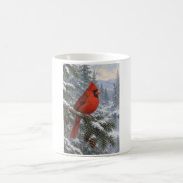 Winter Red Cardinal Gift for Bird Lovers Coffee Mug