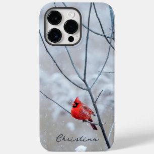 Winter Red Cardinal in Snow Case-Mate iPhone 14 Pro Max Case