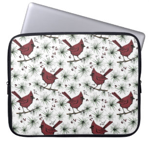 Winter Red Cardinals Christmas Pattern Laptop Sleeve