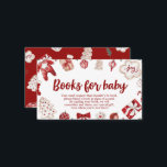 Winter Red Christmas Baby Shower Books for Baby Enclosure Card<br><div class="desc">Winter Red Christmas Baby Shower Books for Baby</div>
