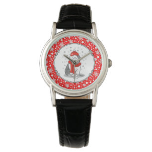 Winter (Red) Old English Sheepdog (Grey 1) Cute Watch