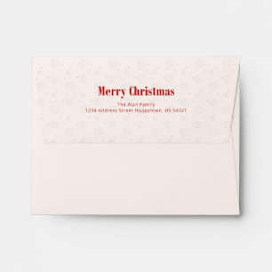 Winter Red White Simple Merry Christmas Envelope