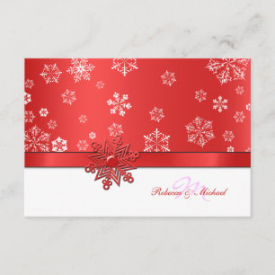 Winter Red & White Snowflake RSVP Cards