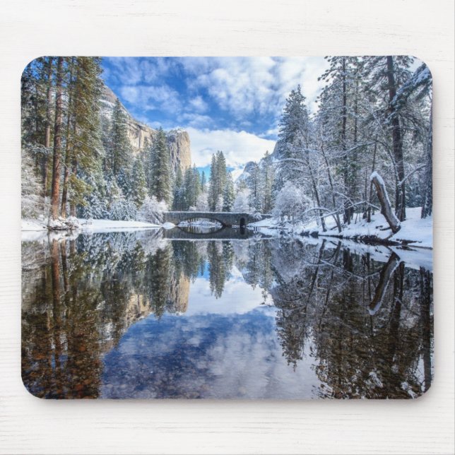 Winter Reflection at Yosemite Mouse Pad (Front)