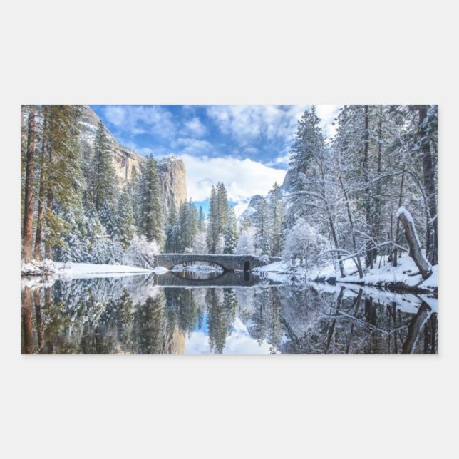 Winter Reflection at Yosemite Sticker (Front)