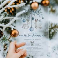Winter Reindeer Baby Shower Invitation