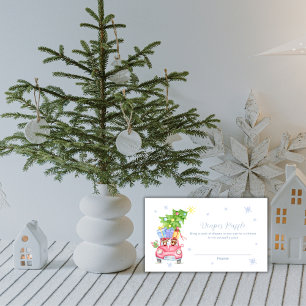 Winter Reindeer Bear Diaper Raffle Baby Shower  Enclosure Card