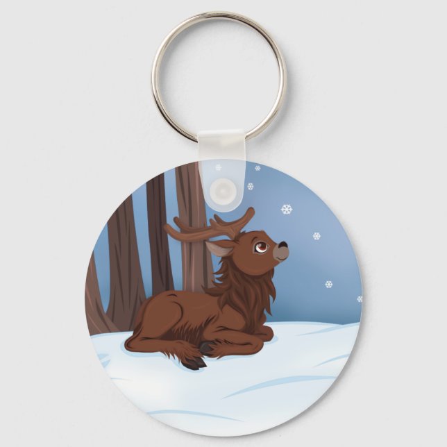 Winter Reindeer Keychain (Front)