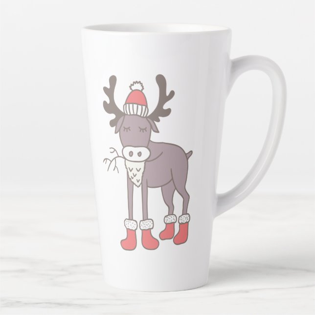 Winter Reindeer Latte Mug (Right)