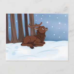 Winter Reindeer Postcard