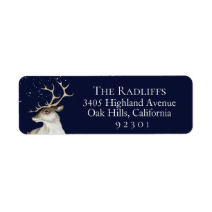 Winter Reindeer Return Address Label