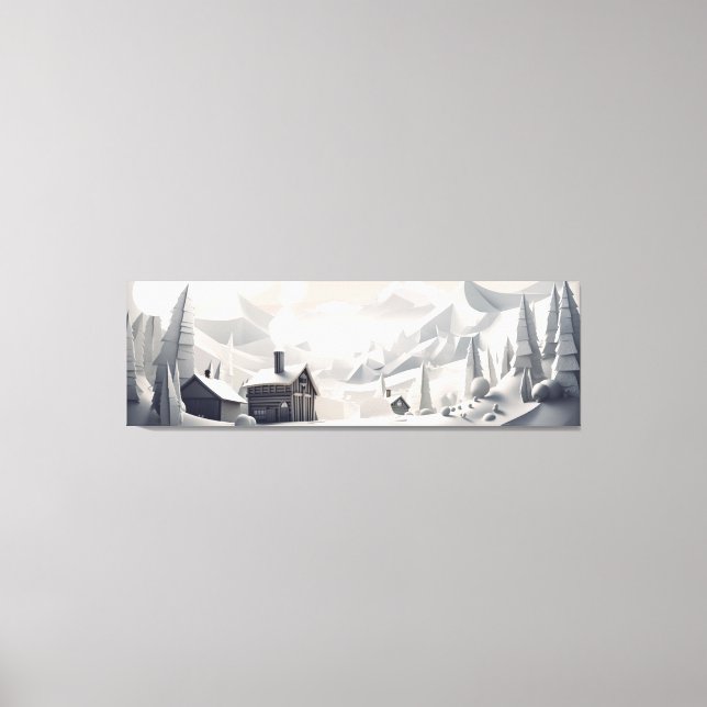 Winter Retreat: Cozy Mountain Landscape  Canvas Print (Front)