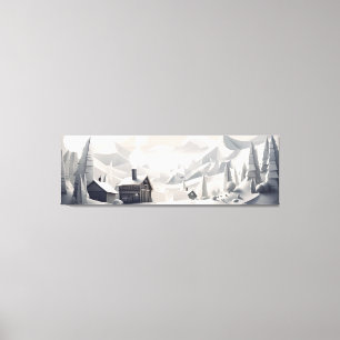 Winter Retreat: Cozy Mountain Landscape  Canvas Print