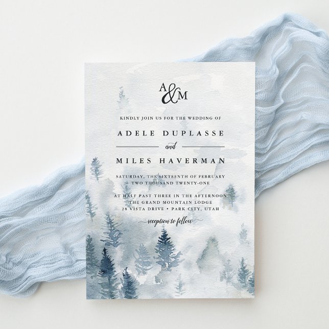 Winter Reverie Monogram Wedding Invitation (Creator Uploaded)